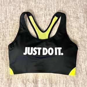Nike Black and Yellow Sports Bra
